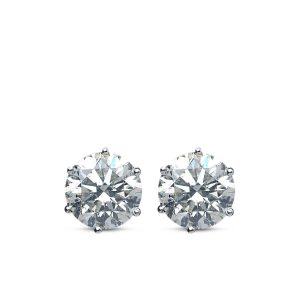 Claw-Set Round Lab-Grown Diamond Solitaire Stud Earrings